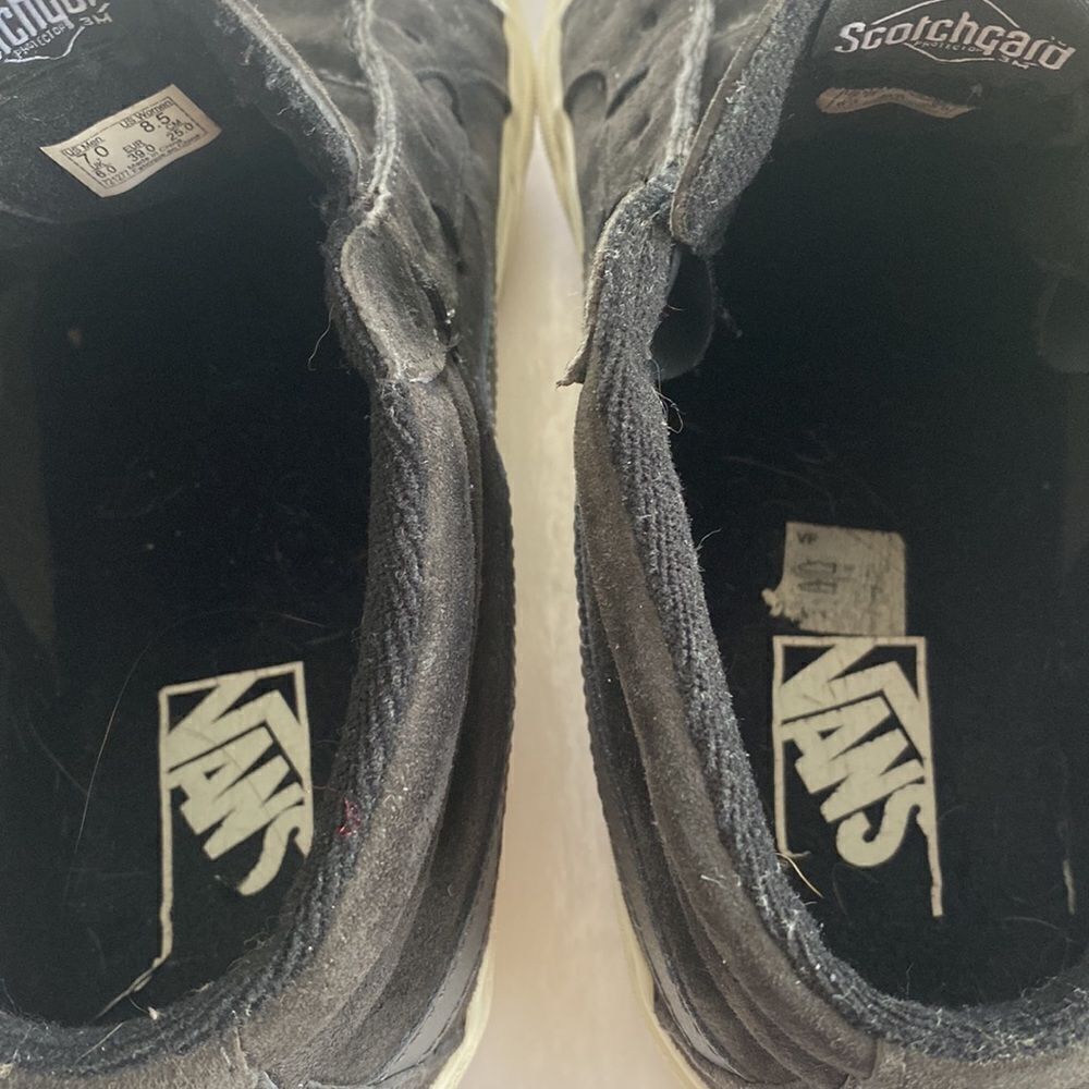 VANS UNISEX Black Suede Leather Mid Top Sneakers Size 7 Men’s/ 8.5 Women’s - Picture 4 of 10